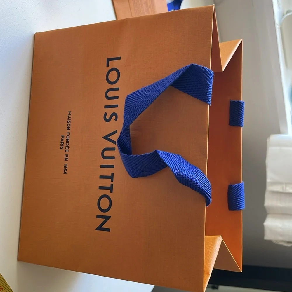 Louis Vuitton orange shopping bags 2 sizes, total of 4 - Picture 6 of 6
